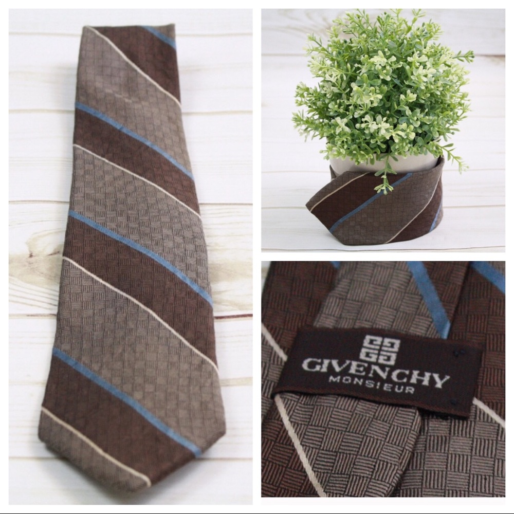 Givenchy Monsieur Diagonal Stripe Retro Silk Tie
